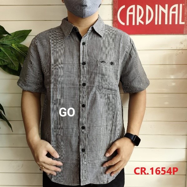 gos CRS CARDINAL KEMEJA REGULAR Hem Pria Pendek Baju Cowok Pakaian Pria