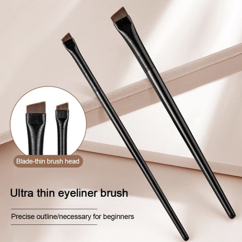 Ultra Thin Precision Fine Eyeliner Brush Eyebrow Kuas Firming Knife Edge LA129