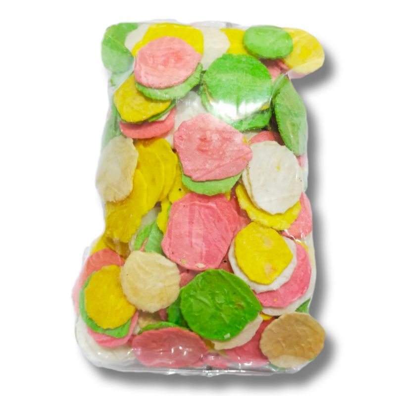 

opak rainbow gurih 250gr - opak jepit warna warni - makanan ringan