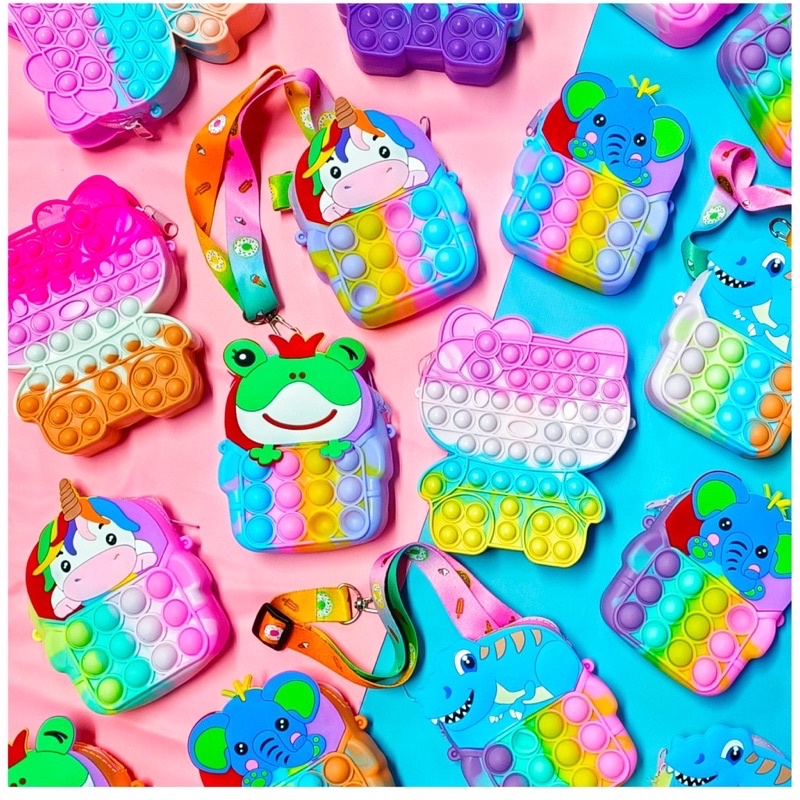 TAS POP IT KARAKTER ANAK PEREMPUAN,TAS POP IT MURAH