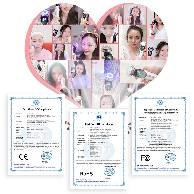 AmazeFan Alat Setrika V Shape Thin Face Lift Wajah Pemijat Pemutih Wajah Facial Anti Aging Sheet Mask Perawatan Lifting Massager Mesin rf Anti-wrinkle LED Everwhite Foton Wajah Perangkat Kecantikan