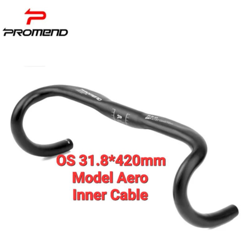 Promend Handlebar Dropbar Aero OS 31.8mm 420mm Drop Bar Stang Sepeda Balap Roadbike Minion Minivelo