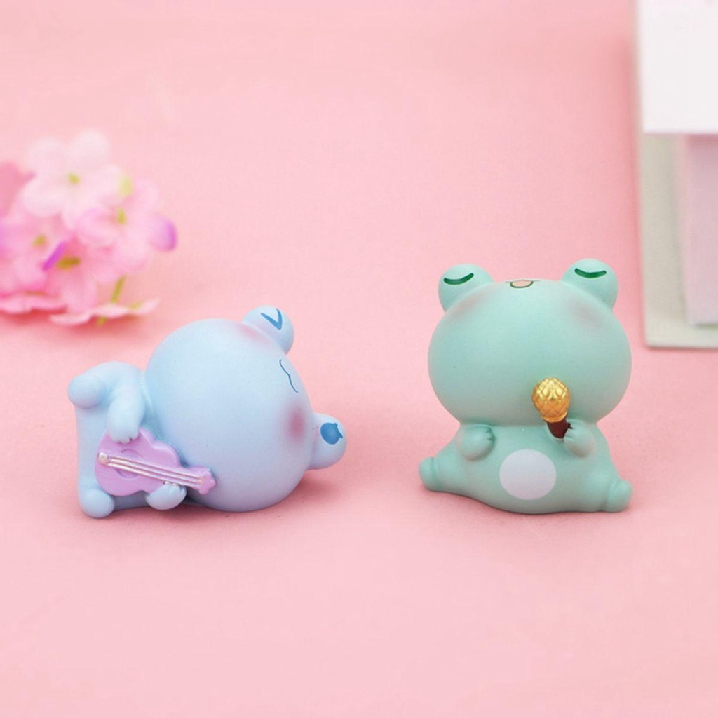 Patung Resin Lucu Mini Kreatif AUGUSTINA Kodok Miniatur