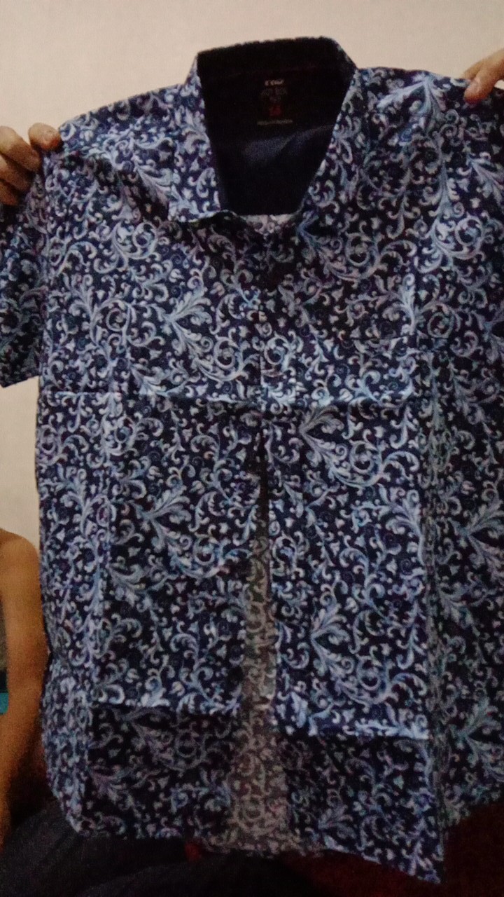 Kemeja Batik Anak Laki Laki Batik Modern Lengan Pendek Navy Rk041.2
