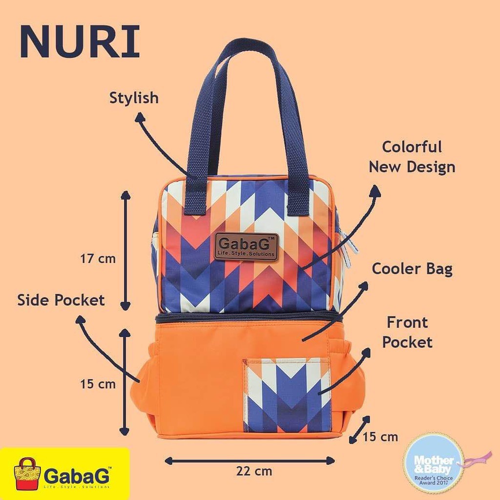 Gabag Cooler Bag POP Series CERI LAVENDER GENDIS NURI AIRA / Tas ASI GABAG + Free 2 ice gel - NEW