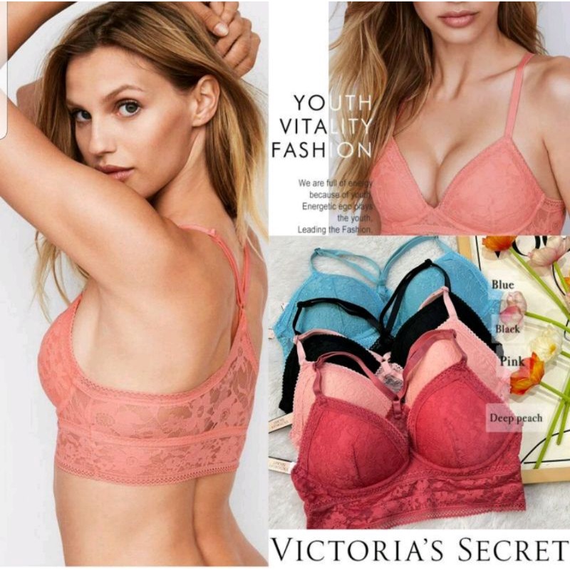 Branded Original Victoria's Secret Bralette Bra Underwear Lingerie Wireless Lace (Sisa Export)