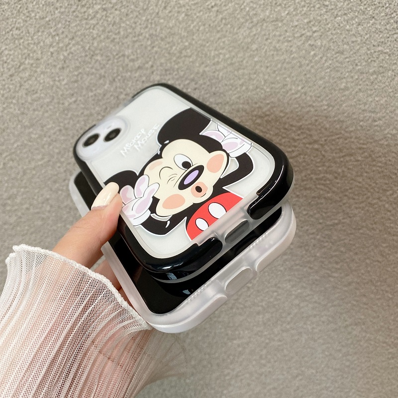 Casing iPhone 11 12 13 Pro MAX X XR XS MAX 7 8 Plus Motif Mickey Mouse 2 in 1