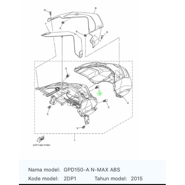 BOHLAM BOLA LAMPU STOP NMAX ASLI ORI YAMAHA 2DP H4714 00