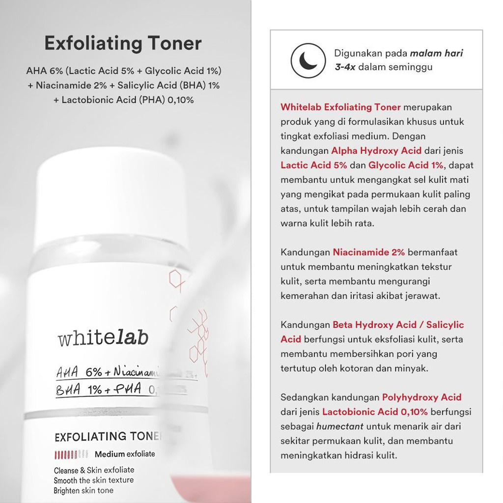 WHITELAB EXFOLIATING TONER 60ML