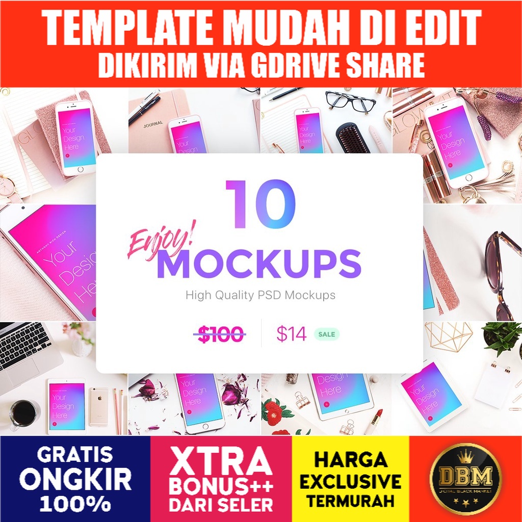 10 Cosmetics Beaty Mockups Bundle - Photoshop