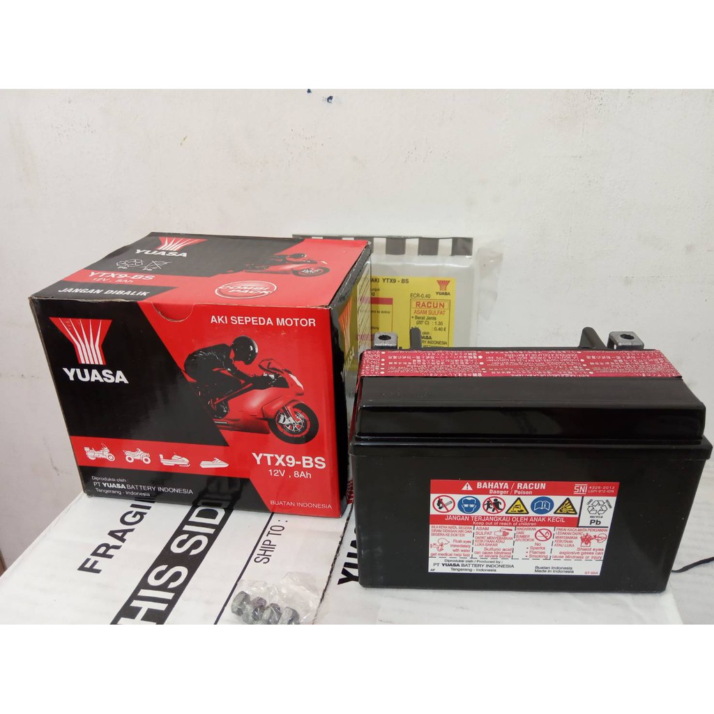 Aki Motor Pulsar 200NS, Piaggio ZIP, Minerval All Type YTX9-BS YUASA ORI