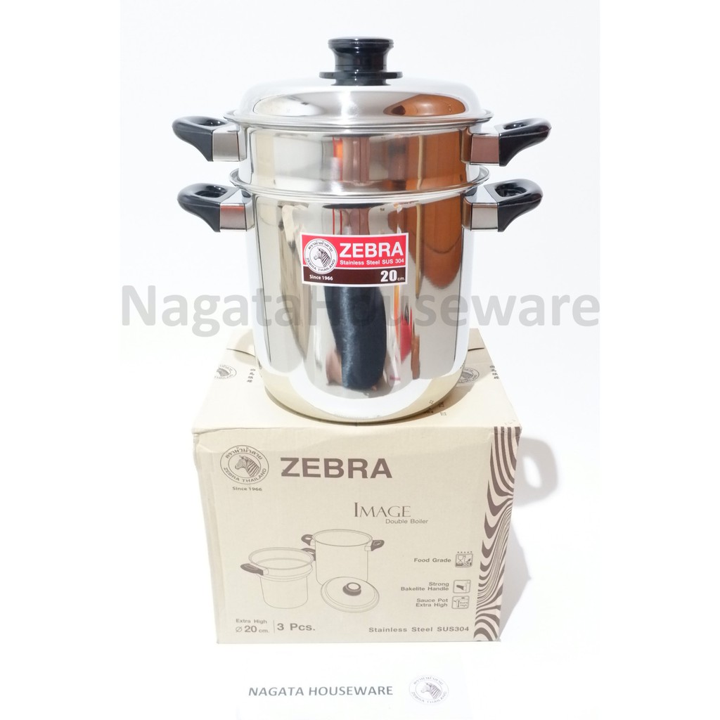 Panci Tim Zebra Stainless / Panci Stim / Panci Masak Sup Sop Kuah / Double Boiler Image Zebra 20cm 1