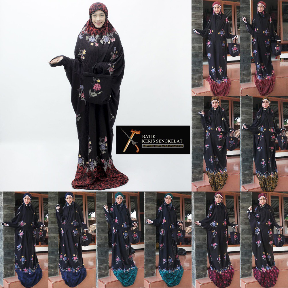 Mukena Batik Lajur Hitam Oiginal FB Pekalongan