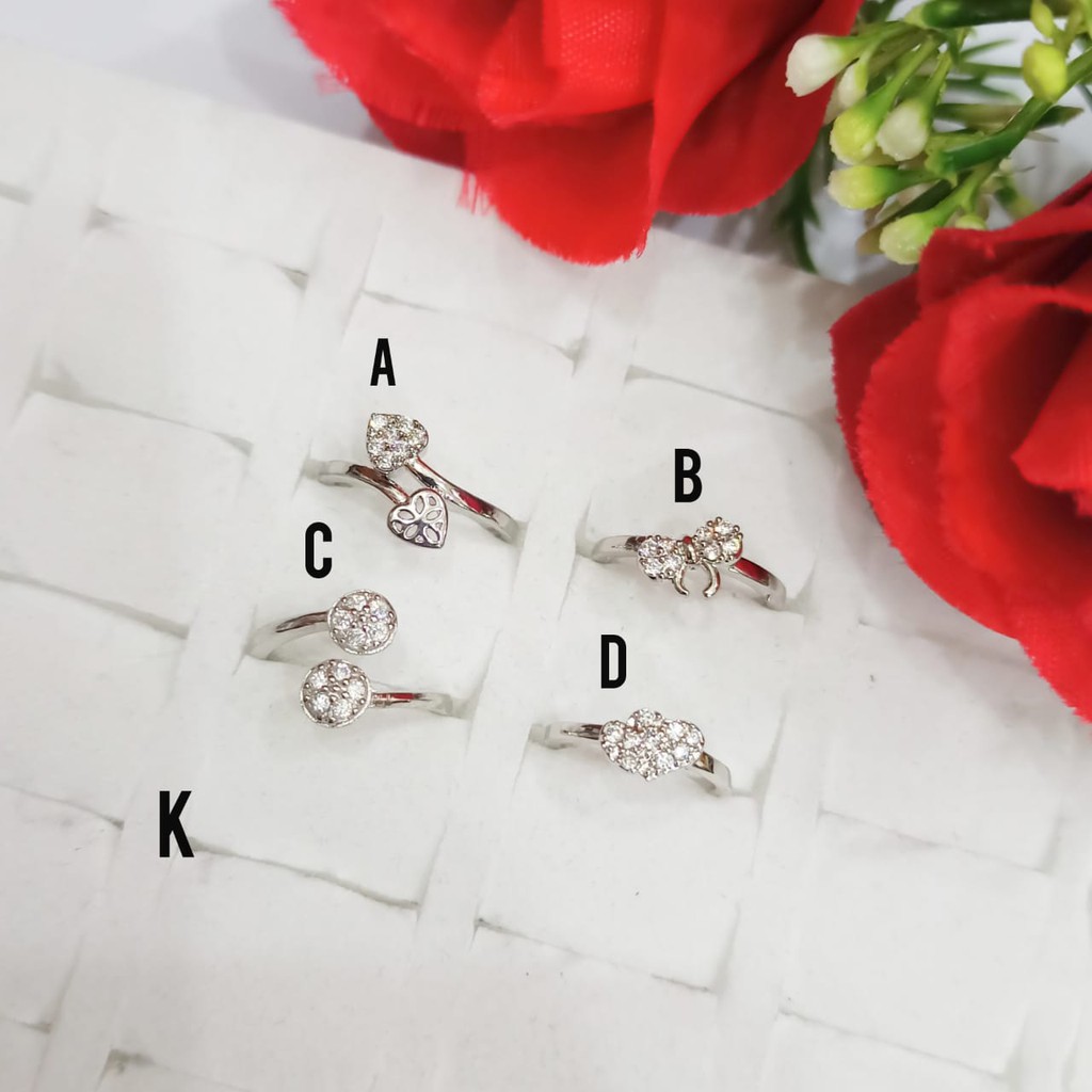 Cincin Anak TITANIUM permata Silver bermotif, TIDAK LUNTUR &amp; TIDAK MUDAH LUNTUR | COD