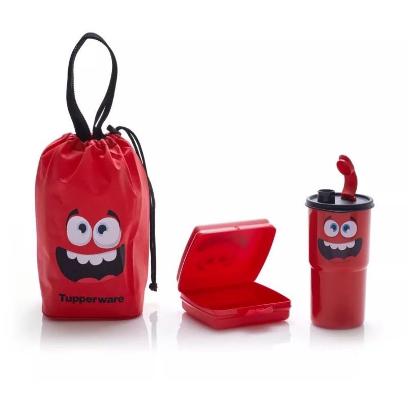 smiley lunch set tuperware