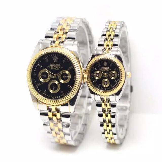 Jam Tangan Pria/Wanita Rolex Crono Off Combinasi stainliss Steel