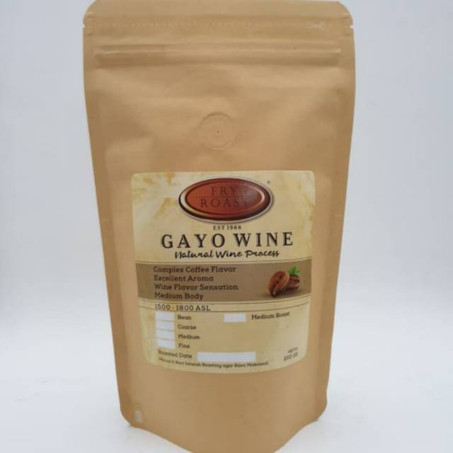 

KOPI ARABICA GAYO NATURAL WINE 200 gr BIJI/BUBUK
