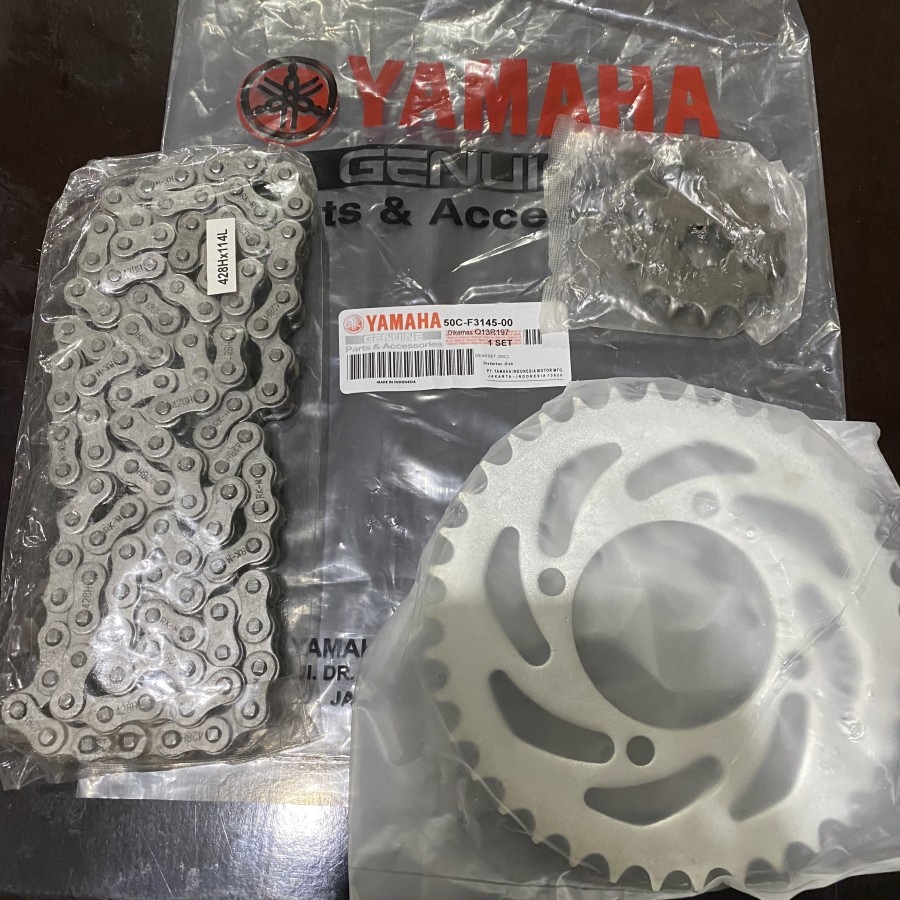 50C GEARSET GEAR SET PAKET RANTAI GIR GIRSET RODA KIT RANTE DEPAN BELAKANG MOTOR JUPITER MX NEW 135 