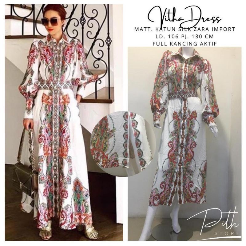 Dress Wanita - Dress Silk Zara Import - Vitha Dress by Pith