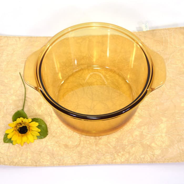 Promo Terlaris Luminarc Vitro Blooming Amber Casserole 3 Liter - Panci Masak Kaca