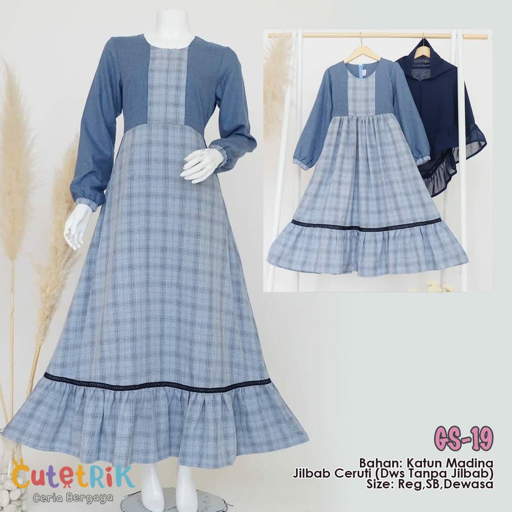 Baju lebaran gamis couple cutetrik GS19