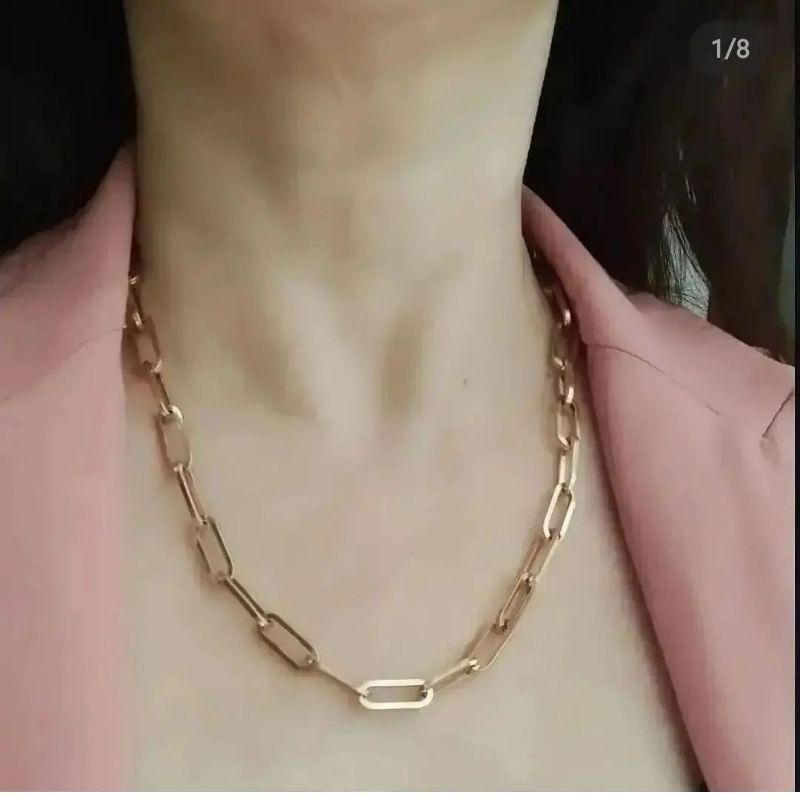 Kalung Titanium asli rosegold Premium Quality anti karat anti alergi Kalung standar steel ori