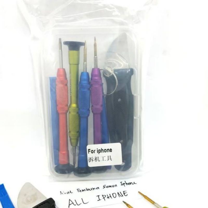 9IN1  ALAT SERVIS FOR IPHONE Obeng Set / Obeng Alat Tools lengkap reparasi Semya type hp Alat buka Bongkar 9in1 / Obeng Set Iph 5 6 6+ 7 7+ 8 X Xs Plus