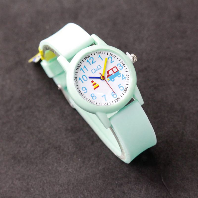 JAM TANGAN WANITA CEWEK Q&amp;Q FASHION RUBBER WARNA