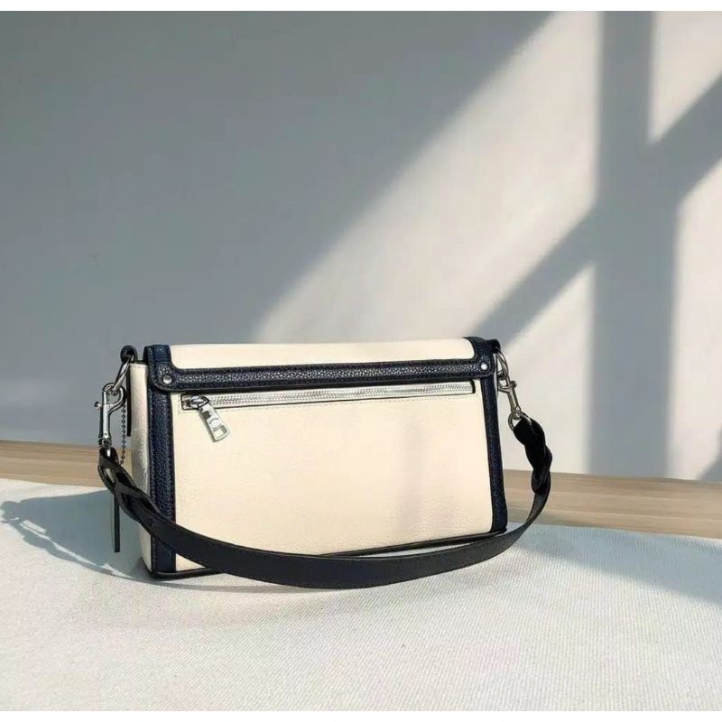 Coach Jade Shoulder Bag in Color block White Motif Green (2341)