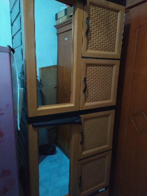 Khusus Kargo Lemari  4pintu 1 Laci Rotan Napolly