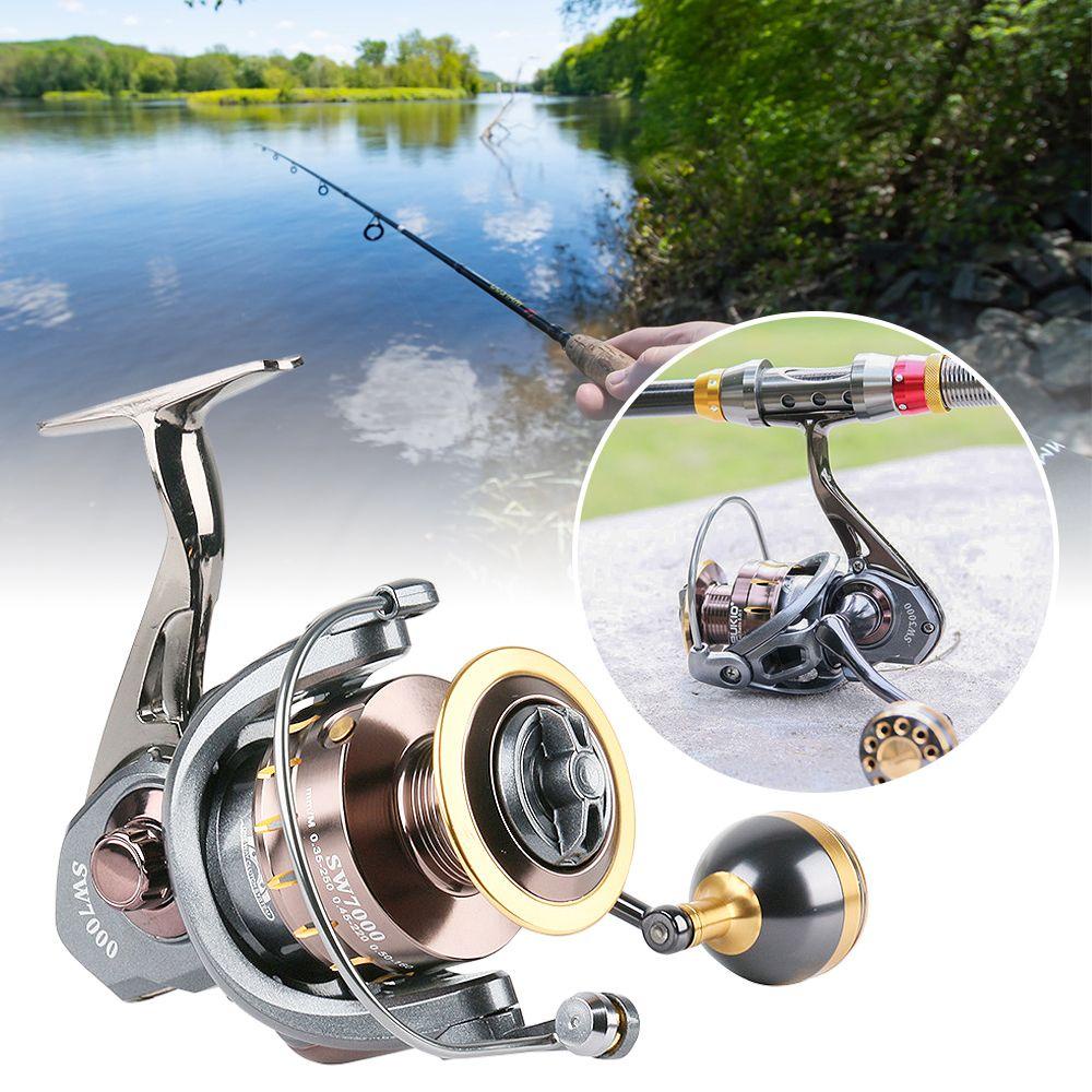 TOP Spinning Fishing Reel New Metal Grip Alat Pancing Camping Roda Logam