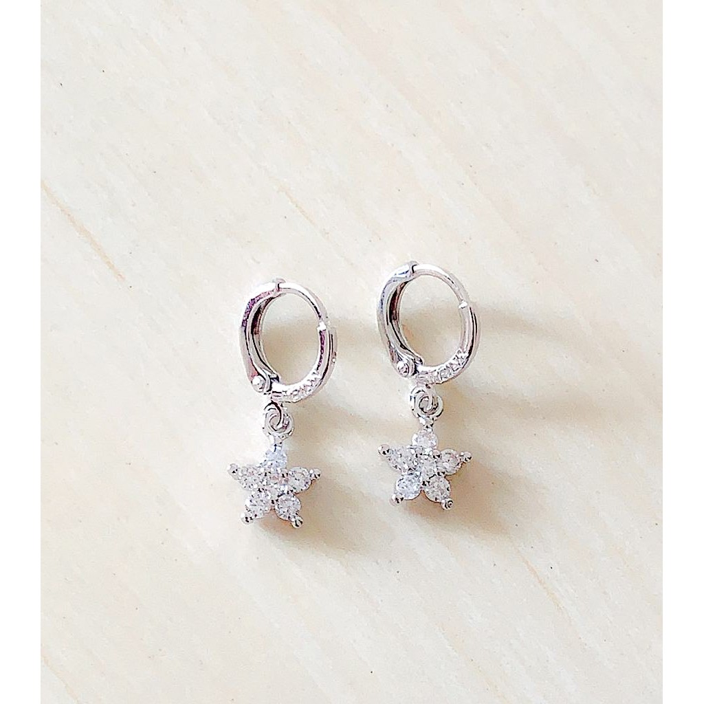 Anting Wanita Bintang Zirconia Silver Xuping