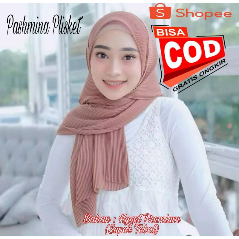 Pashmina / pasmina /Pashmina Plisket / Pasmina Plisket / pasmina plisket premium / pashmina plisket premium / pashmina plisket full / pashmina plisket syari / pashmina plisket tanpa garis tengah /pashmina plisket lidi / pashmina plisket jumbo