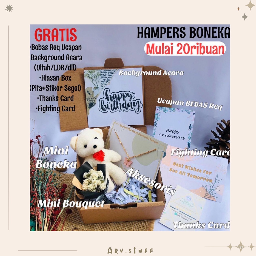 HAMPERS MINI BEAR/ Hampers hadiah wisuda kado wedding pernikahan gift box parcel lebaran termurah Giftbox boneka cocok untuk pacar, hari ibu mothers day hari kasih sayang romantis valentine day rekomendasi kado murah dan viral