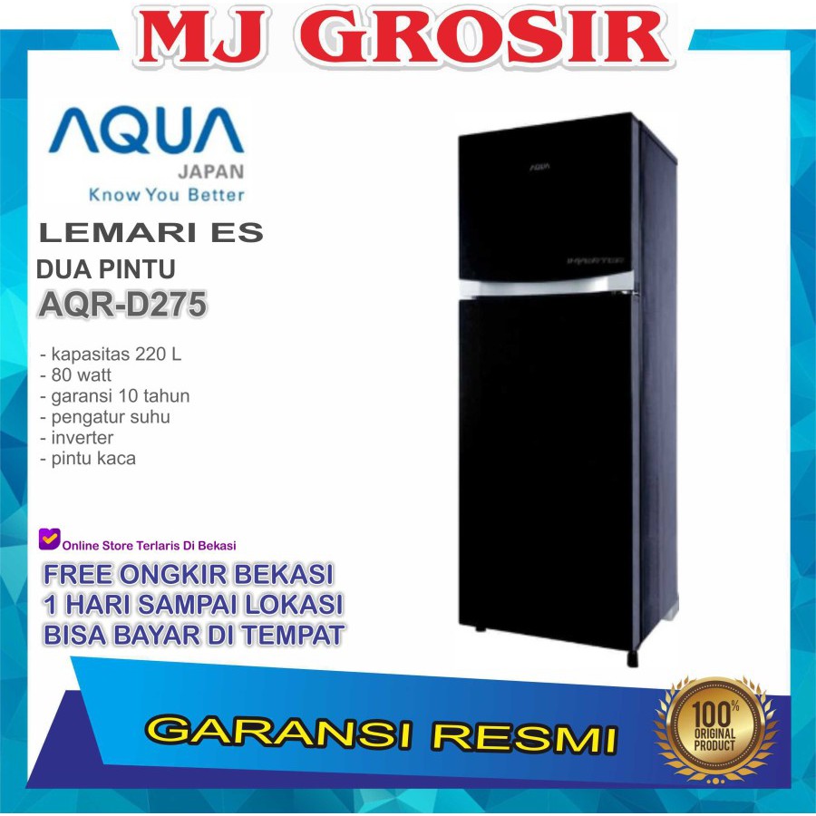 Kulkas Aqua Japan Aqrd 275 Lemari Es 2 Pintu Aqrd275 Inverter Shopee Indonesia