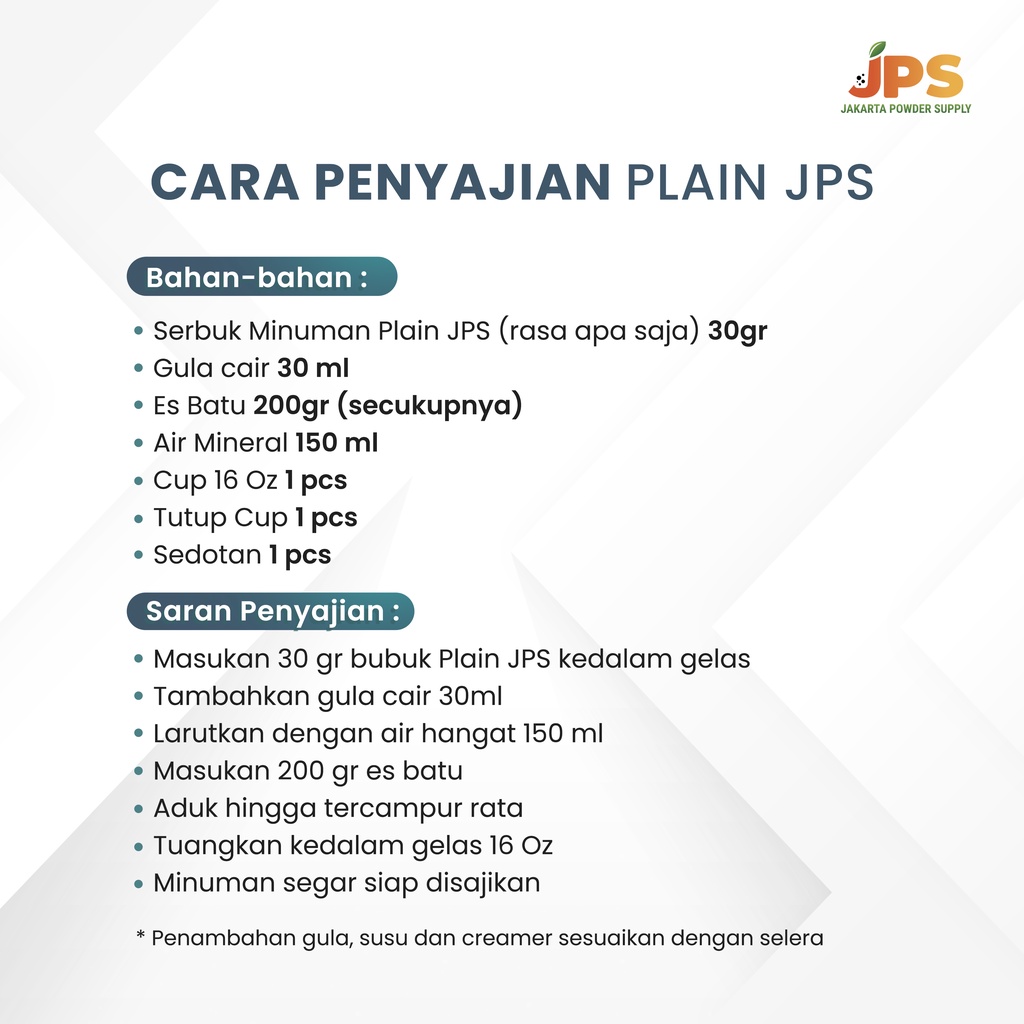 

Ay00! Powder Drink JPS Bubuk Minuman Rasa MANGGA PLAIN 1Kg