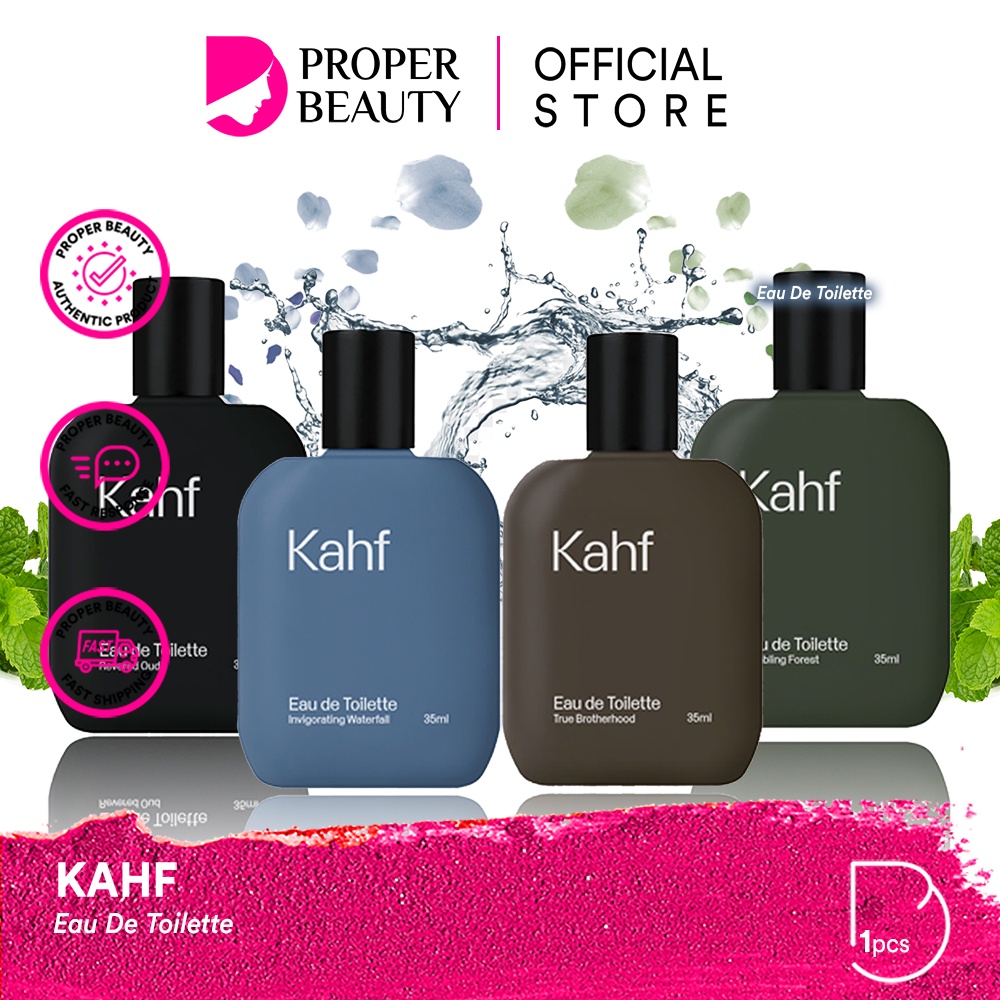 KAHF Eau De Toilette Indonesia / Parfum Pria 35ml 100ml / Revered Oud Humbling Forest True Brotherhood Invigorating Waterfall Saffron / Parfume Perfume EDT EDP / Skincare Body Care Hair Deodorant / Face Wash Serum Cream Sunscreen Mask / Man Cowo Paket Set