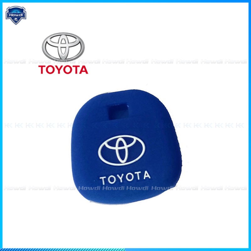 Cover Kunci Mobil Toyota Bahan Silikon Dengan Gantungan Kunci Kulit