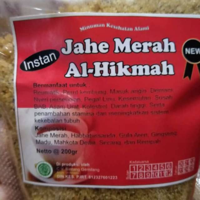 

Jahe Merah Bubuk