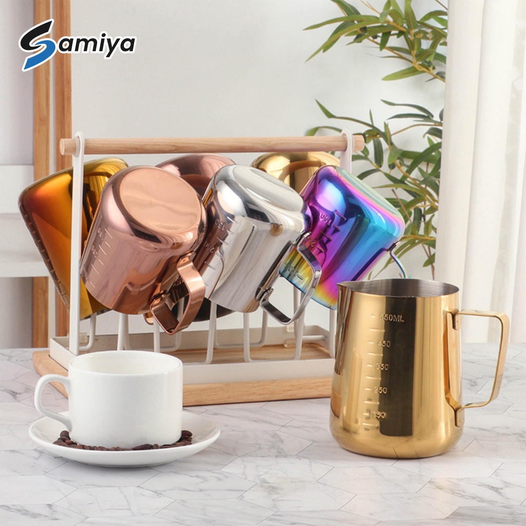 milk jug pitcher coffee / cangkir kopi susu stainless warna /  alat kopi latte milk