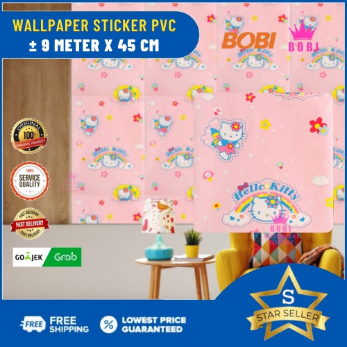 Wallpaper Dinding Motif Hellokity 5436  / Wallpaper Dinding Sticker ± 9mx45cm