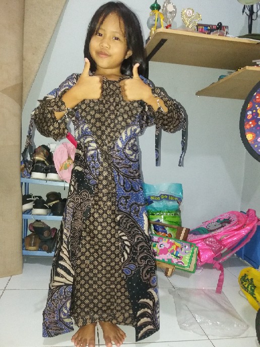 Gamis Anak Usia 3-12 Tahun Kekinian / Baju Batik Kondangan Anak Modern / Batik Anak Kids Cantik