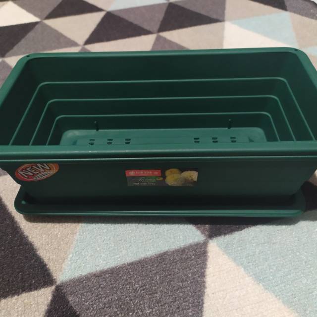 POT PLASTIK PANJANG LION STAR NEW PRODUCT POT WITH TRAY