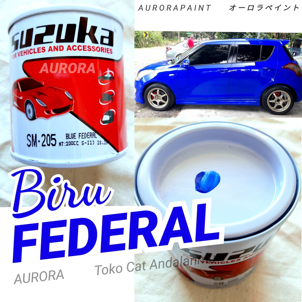 Cat Biru Federal Blue Suzuka Metallic Metalik Metalic Cat Mobil Motor Sepeda Susuka