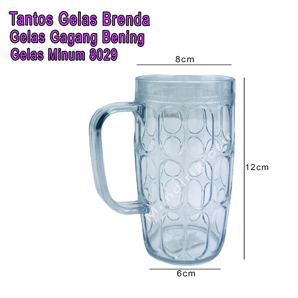 Gelas Brenda *Tantos * Gelas Bening * Gelas Gagang 8029