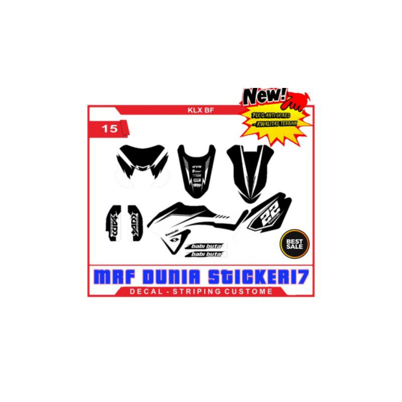 Stiker decal klx bf decal motor klx bf sticker motor decal klx bf motif 15
