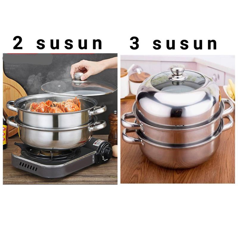 PANCI KUKUS 2 SUSUN / PANCI KUKUS 3 SUSUN / PANCI STAINLESS DANDANG STEAMER