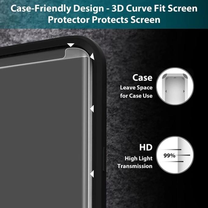 Tempered Glass Samsung S8 Plus Full Lem - Tempered Curve S8 Plus