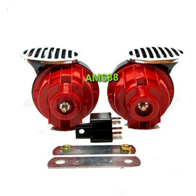 Klaksonn Keong Doble Isi 2Pcs 12V + Plus Riley Bisa Untuk Motor dan Mobil