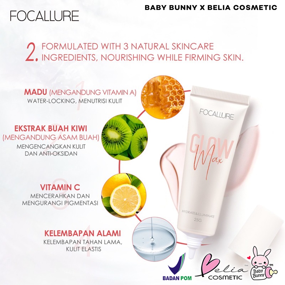 ❤ BELIA ❤ FOCALLURE Glowmax Hydrating Primer &amp; Blurmax Pore-Minimize Primer FA138 | Brighten &amp; Moisture makeup base | Tone-up | Oil-Control | Refreshing Face | Pore-Blurring Smooth Surface | BPOM